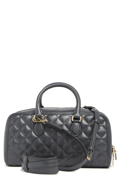 Shop Love Moschino Borsa Quilted Leather Top Handle Bag In Grigio