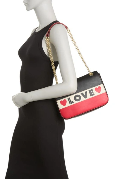 Shop Love Moschino Borsa Pu Love Shoulder Bag In Ner/ Bia/ Ro