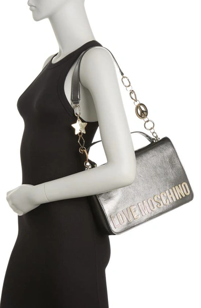 Shop Love Moschino Borsa Metallic Pu Shoulder Bag In Fucile