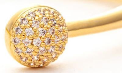 Shop Rivka Friedman Pavé Cz Ends Poloshed Bangle In 18k Gold Clad