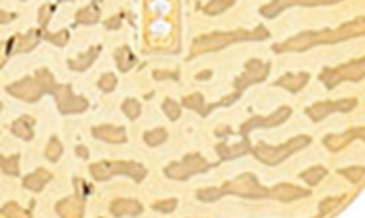 Rivka Friedman 18k Yellow Gold Clad Cz Textured Disc Pendant Necklace In 18k Gold Clad