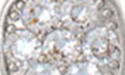 Rivka Friedman White Rhodium Clad Pavé Cz Cushion Pendant Necklace In White Rhodium Clad