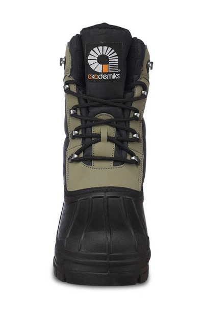 Shop Akademiks Waterproof Duck Toe Snow Boot In Olive