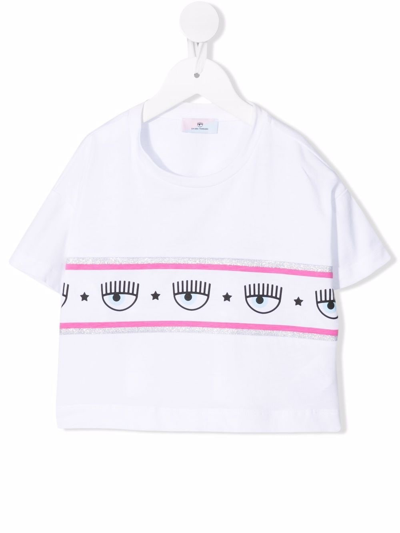 Shop Chiara Ferragni T-shirt Maxi Logo In White