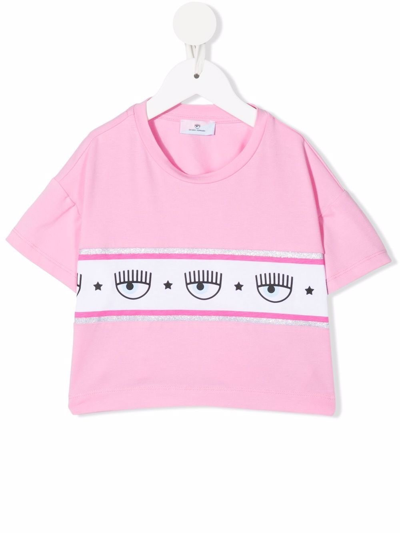 Shop Chiara Ferragni T-shirt Maxi Logo In Pink & Purple