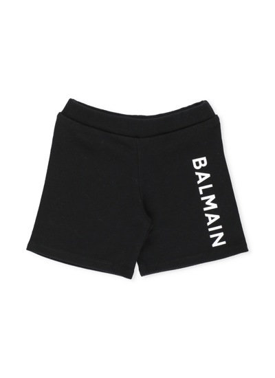 Shop Balmain Kids Logo Printed Bermuda Shorts In Multi