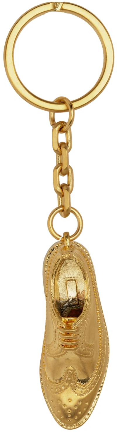 Shop Thom Browne Gold 3d Longwing Keychain In 715 Gold