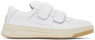 Shop Acne Studios White Velcro Perey Sneakers In 100 White