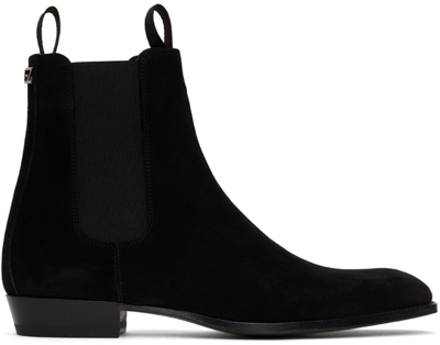 Shop Giuseppe Zanotti Black Abbey Chelsea Boots In Velour Nero
