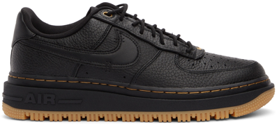 Shop Nike Black Air Force 1 Luxe Sneakers In Black/black-bucktan-