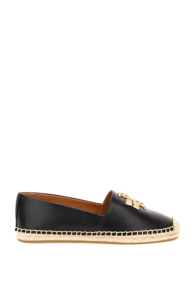 Shop Tory Burch Leather Eleanor Espadrillas In Black