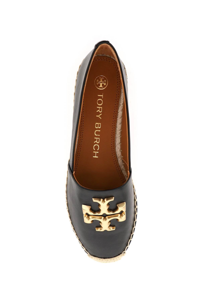 Shop Tory Burch Leather Eleanor Espadrillas In Black