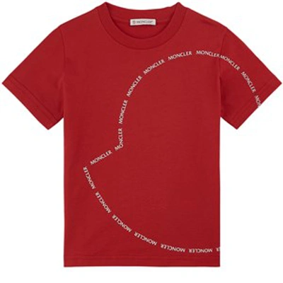Shop Moncler Red Graphic T-shirt