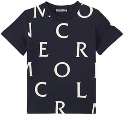 Shop Moncler Navy Graphic T-shirt In Blue