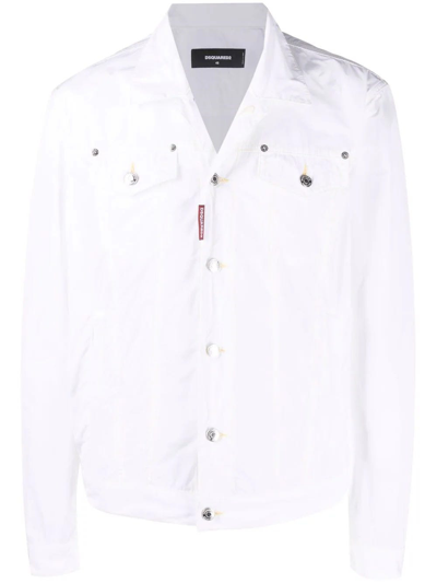 Shop Dsquared2 Logo Patch White Jacket