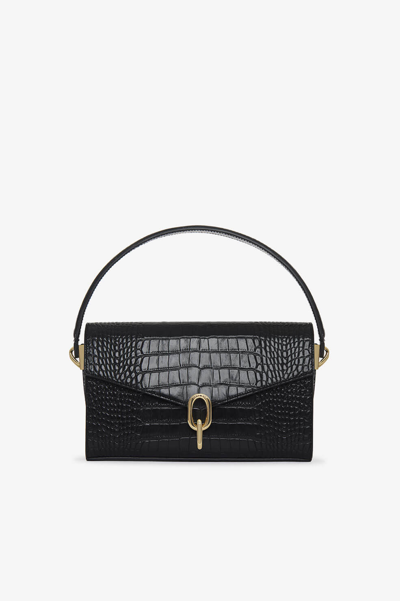 Shop Anine Bing Colette Bag In Black Embossed