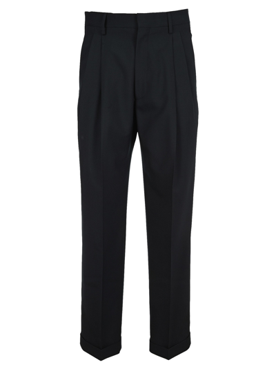 Shop Marni Double Pence Straight-leg Trousers In Dark Blue