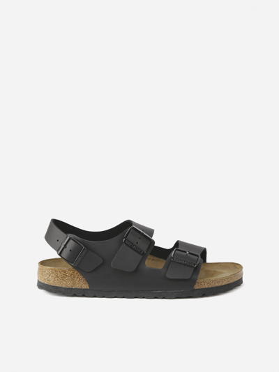 Shop Birkenstock Milano Sandals With Back Strap In Black