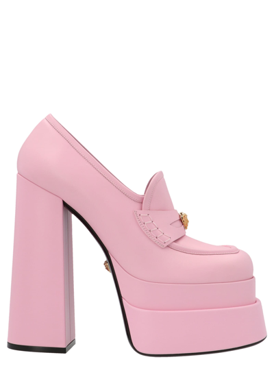 Shop Versace Plateau Intrico Shoes In Pink