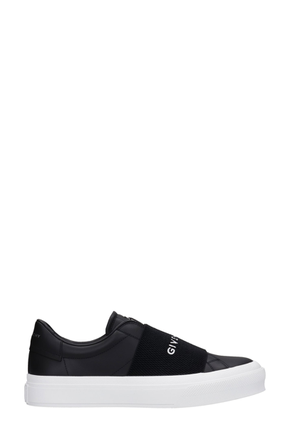 Shop Givenchy City Court Sneakers In Black Leather