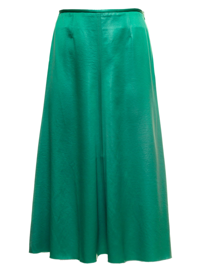 Shop Nanushka Zoya Green Satin Skirt