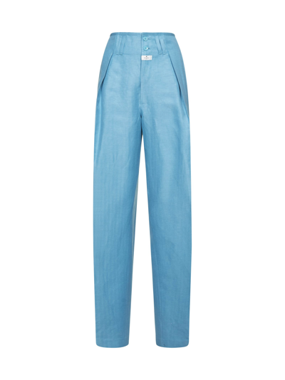 Shop Etro Pants In Azzurro