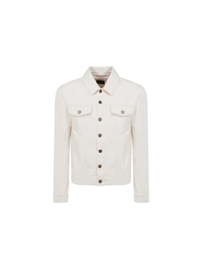 Shop Saint Laurent Jacket In Carribean White
