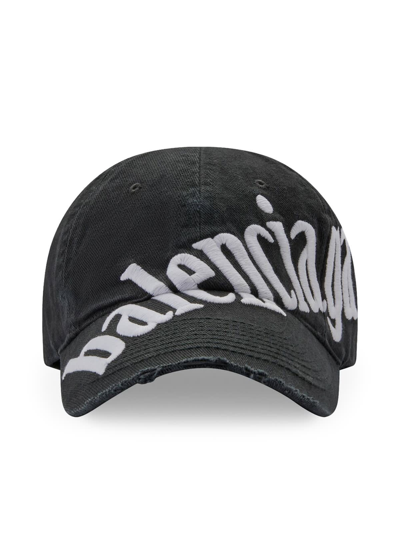 Shop Balenciaga Hat Diagonal Cap In Black White
