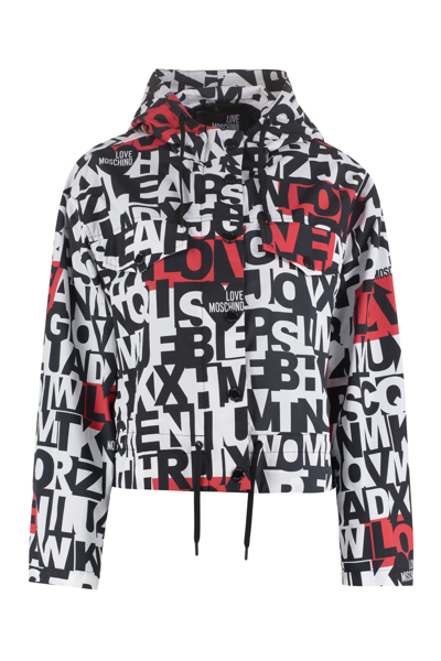 Shop Love Moschino All-over Print Nylon Jacket In Multicolor