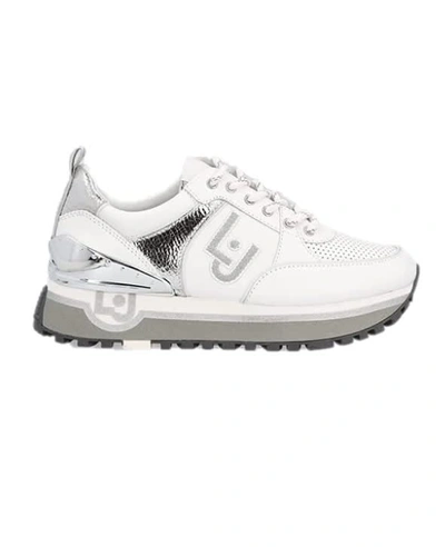 Shop Liu •jo Maxi Wonder 20 In White Silver