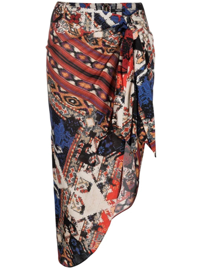 Shop Balmain Multicolor Jersey Skirt In Fantasia