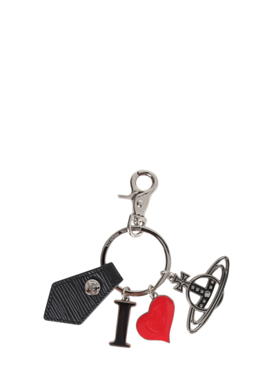 Shop Vivienne Westwood Polly I Love Orb Key Ring In Nero