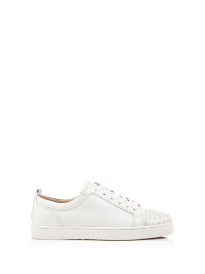Shop Christian Louboutin Louis Junior Spike Sneakers In White