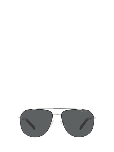 Shop Prada Pr 59ws Silver / Black Sunglasses