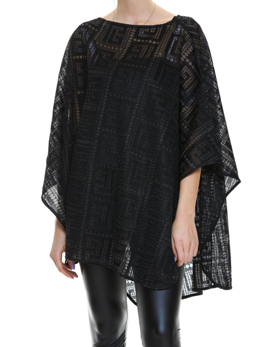 Shop Balmain Monogram Crewneck Poncho In Black