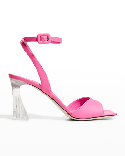 Shop Giuseppe Zanotti Birel Calfskin Clear-heel Sandals In Fuxia