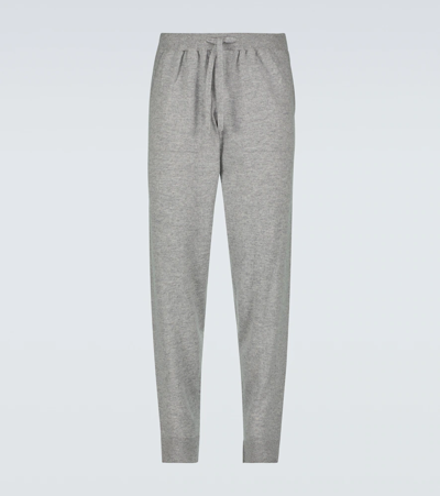 Shop Sunspel Cashmere Sweatpants In Grey Melange