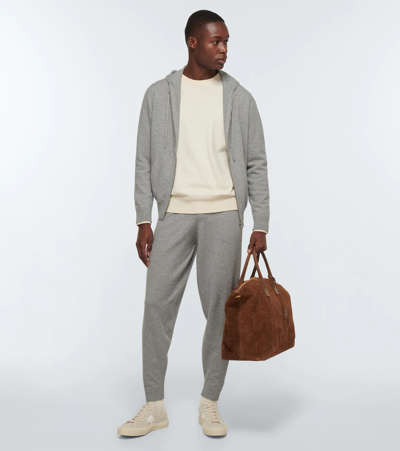 Shop Sunspel Cashmere Sweatpants In Grey Melange