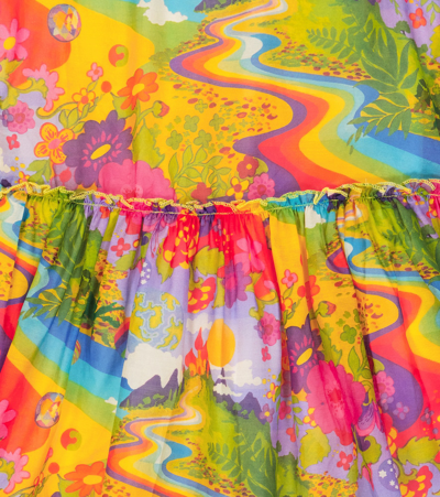 Shop Stella Mccartney Printed Cotton And Silk Dress In Multicolor
