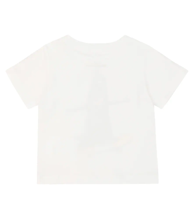 Shop Stella Mccartney Baby Printed Cotton T-shirt In Bianco Ottico