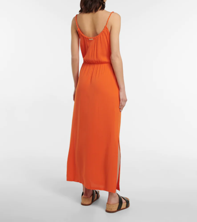 Shop Heidi Klein Braid-trimmed Maxi Dress In Orange