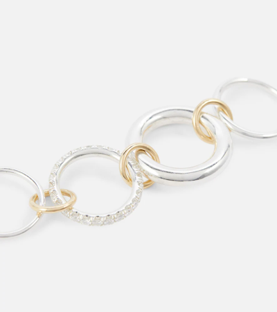 Spinelli Kilcollin Luna 18kt Gold And Sterling Silver Linked Rings With White Diamonds In Silver-yg