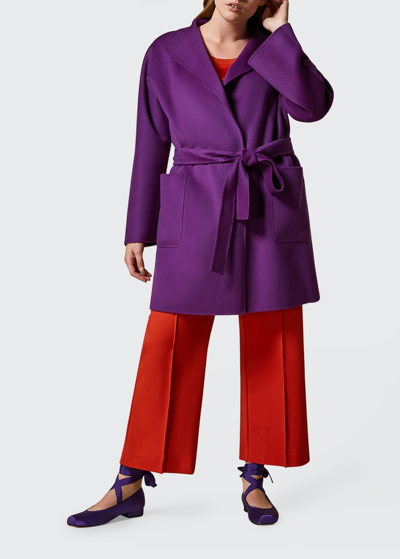 Shop Marina Rinaldi Plus Size Tibet Double-faced Coat In Purple