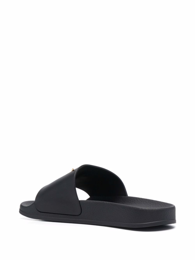 Shop Giuseppe Zanotti Brett Rubber Slides In Black