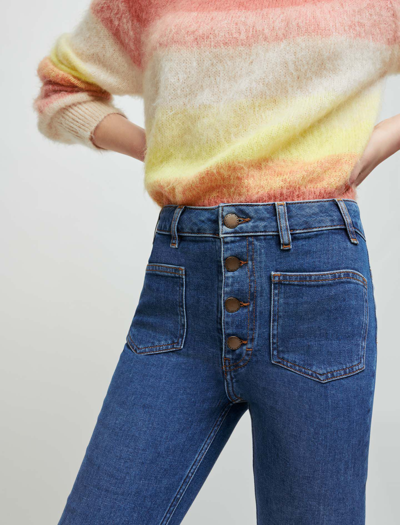Maje Double-pocket Jeans With A Slight Flare In Blue