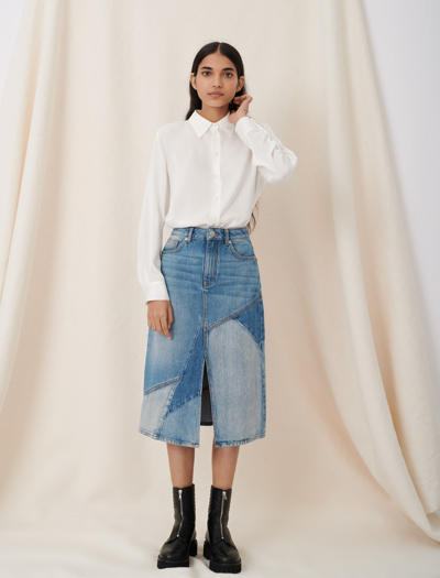Maje Maja Silk Button-up Blouse In White