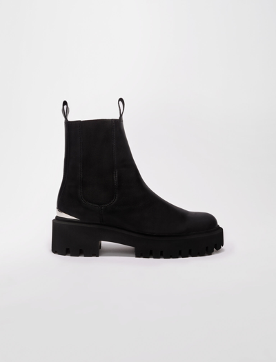 Maje Chelsea Boots With Platform Sole In Black