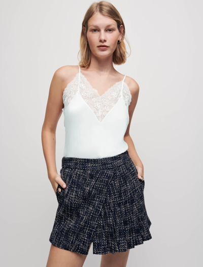 Maje Lace-detail Sleeveless Top In Ecru
