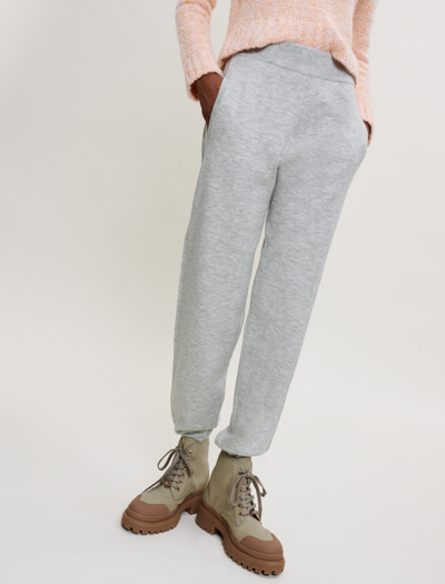 Maje Heathered Straight-leg Mid-rise Fleece Jogging Bottoms In Grey |  ModeSens