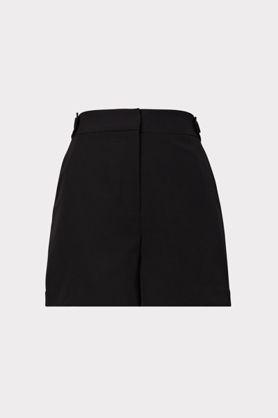 Shop Milly Aria Cady Button Shorts In Black